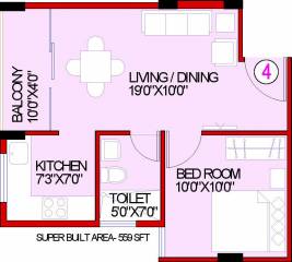 Aashish Green (1BHK+1T (559 sq ft) 559 sq ft)