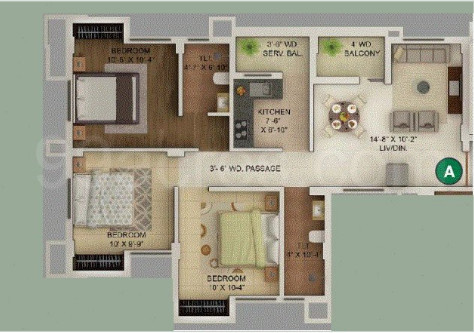 Noble Trexim Pearl (3BHK+3T (1,142 sq ft) 1142 sq ft) Noble Trexim Pearl (3BHK+3T (1,142 sq ft) 1142 sq ft)
