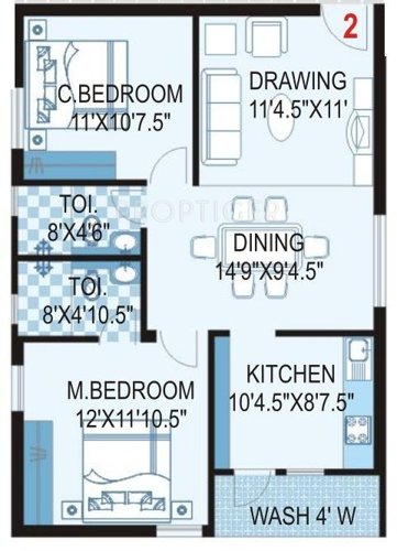Reliance MCRArcade (2BHK+2T (1,038 sq ft) 1038 sq ft)