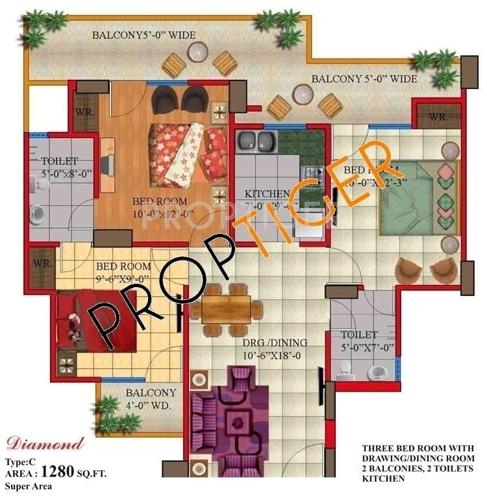 Himalaya Legend (3BHK+2T (1,280 sq ft) 1280 sq ft) Himalaya Legend (3BHK+2T (1,280 sq ft) 1280 sq ft)