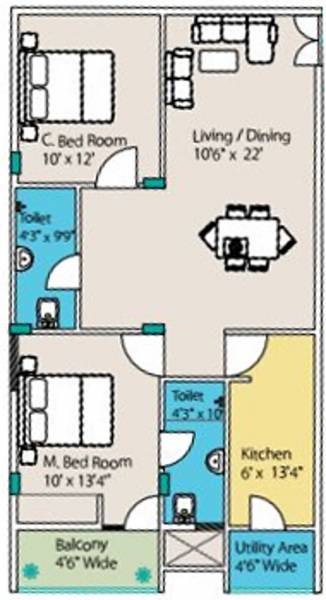 Sri Tirumala Tranquil Residency (2BHK+2T (1,080 sq ft) 1080 sq ft)