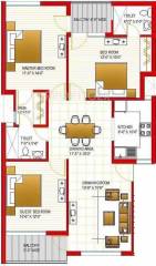 Bhakti GBM Gracia Floors (3BHK+3T (1,319 sq ft) 1319 sq ft)