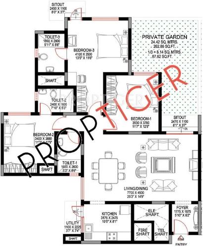 Sobha Sunbeam II (3BHK+3T (1,776 sq ft) 1776 sq ft)