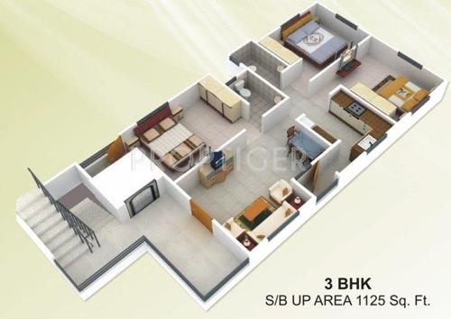 Ashoka Vaikuntha (3BHK+3T (1,125 sq ft) 1125 sq ft)