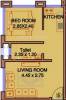 Rubberwala Sana Height Floor Plan (1BHK+1T)