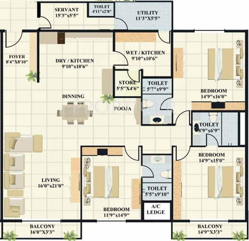NR Orchid Gardenia (3BHK+4T (2,470 sq ft) + Servant Room 2470 sq ft) NR Orchid Gardenia (3BHK+4T (2,470 sq ft) + Servant Room 2470 sq ft)