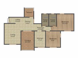 Kalpataru Splendour (2BHK+2T (773 sq ft) 773 sq ft) Kalpataru Splendour (2BHK+2T (773 sq ft) 773 sq ft)