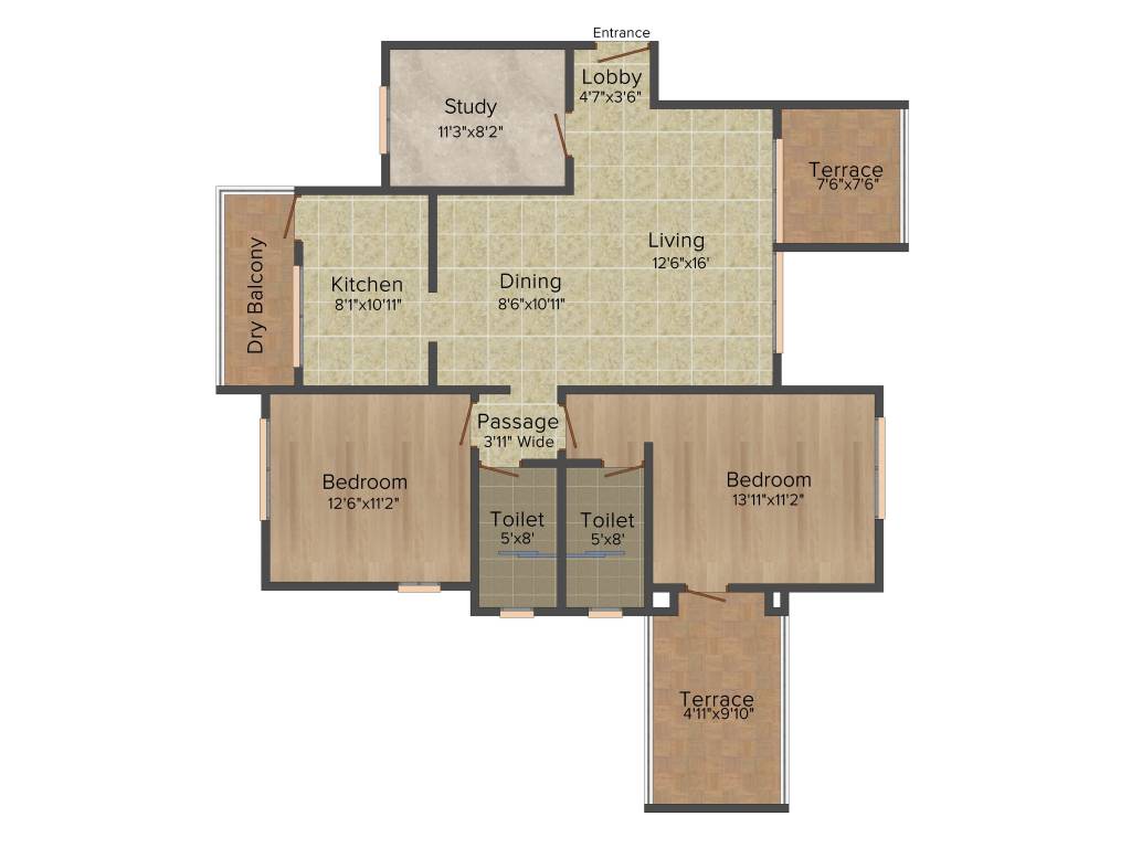 Kalpataru Splendour (2BHK+2T (1364 sq ft) 1364 sq ft) Kalpataru Splendour (2BHK+2T (1364 sq ft) 1364 sq ft)