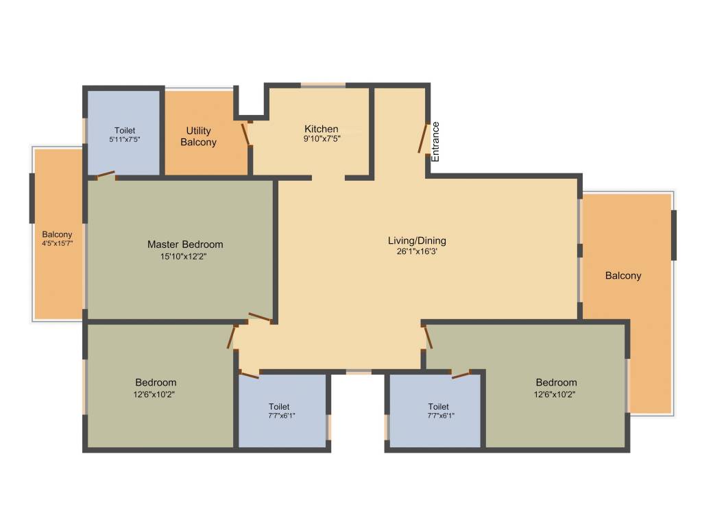 Vatika INXT Floors (3BHK (1387 sq ft) 1387 sq ft) Vatika INXT Floors (3BHK (1387 sq ft) 1387 sq ft)