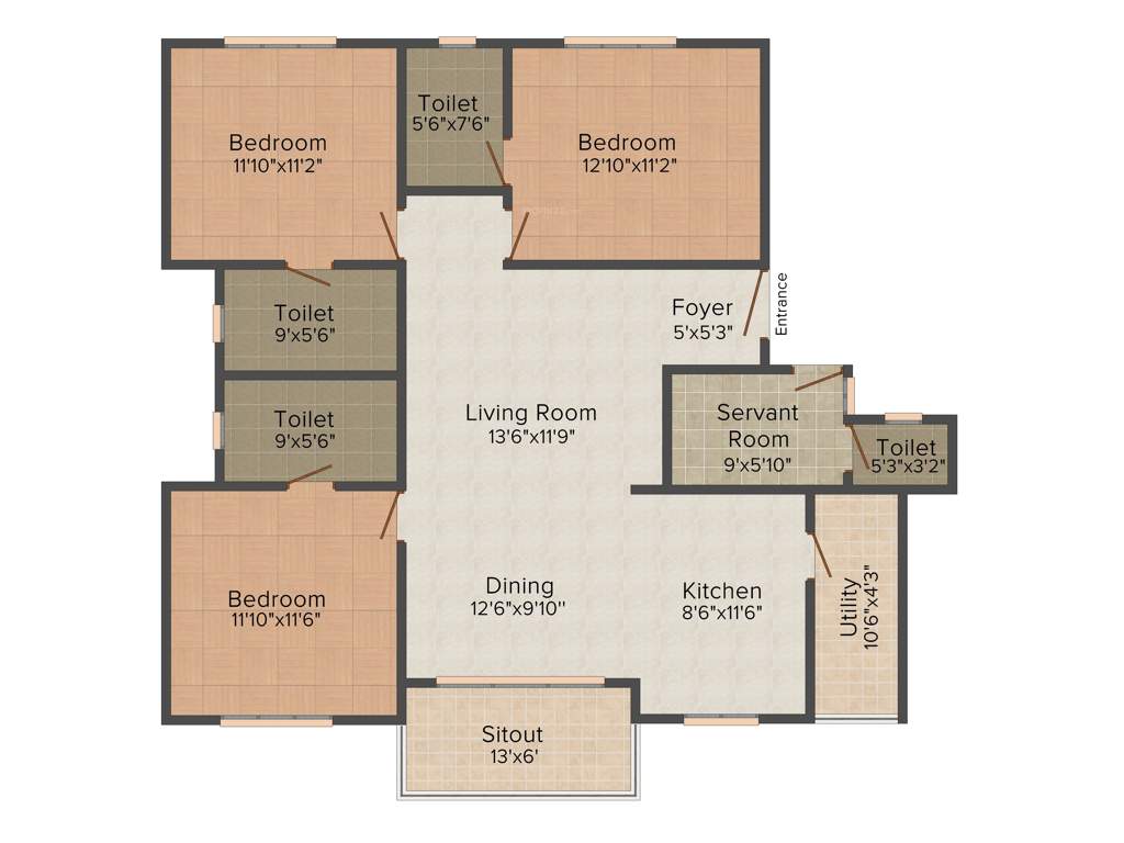 Jain East Parade (3BHK+3T (1733 sq ft) 1733 sq ft)