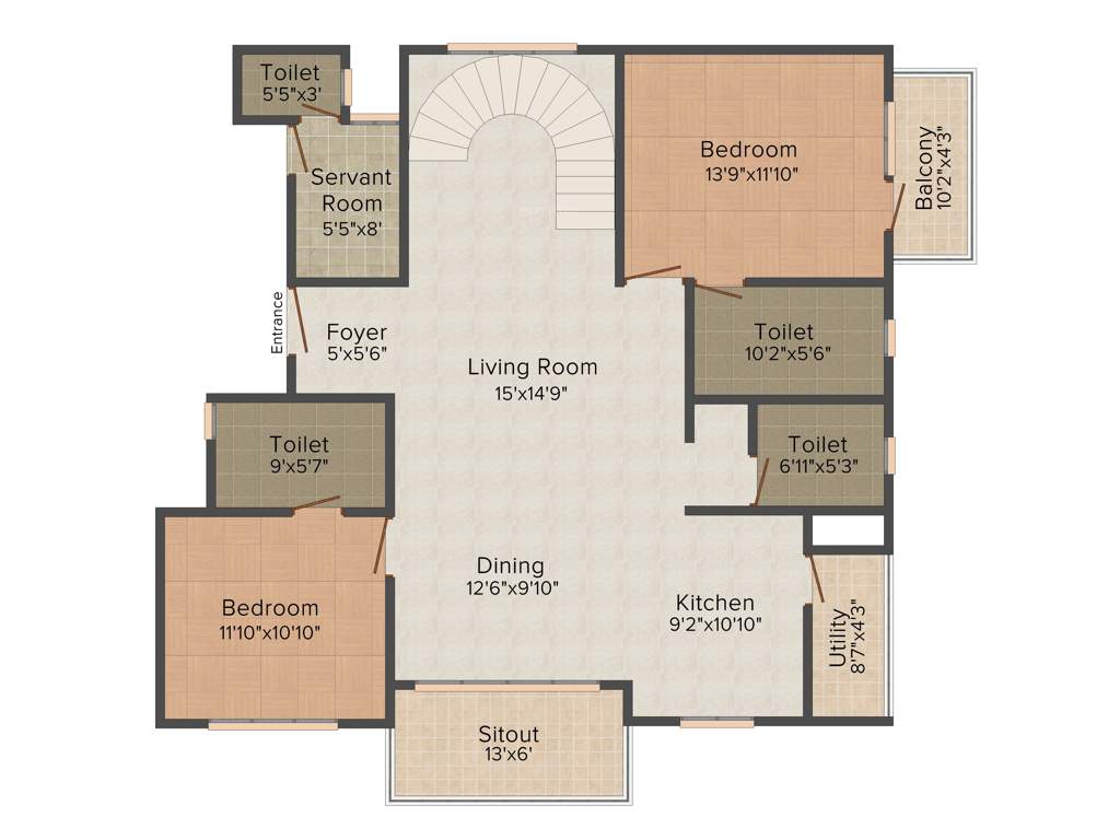 Jain East Parade (4BHK+5T (3496 sq ft) 3496 sq ft)