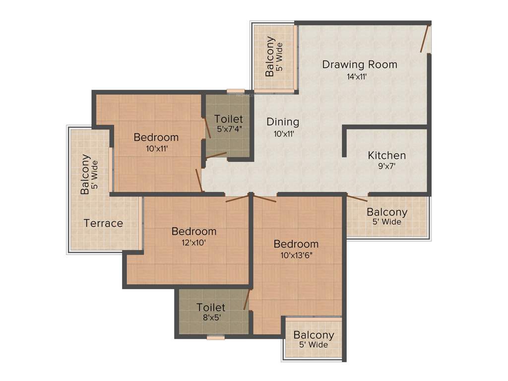 Himalaya Pride (3BHK+3T (1535 sq ft) 1535 sq ft)