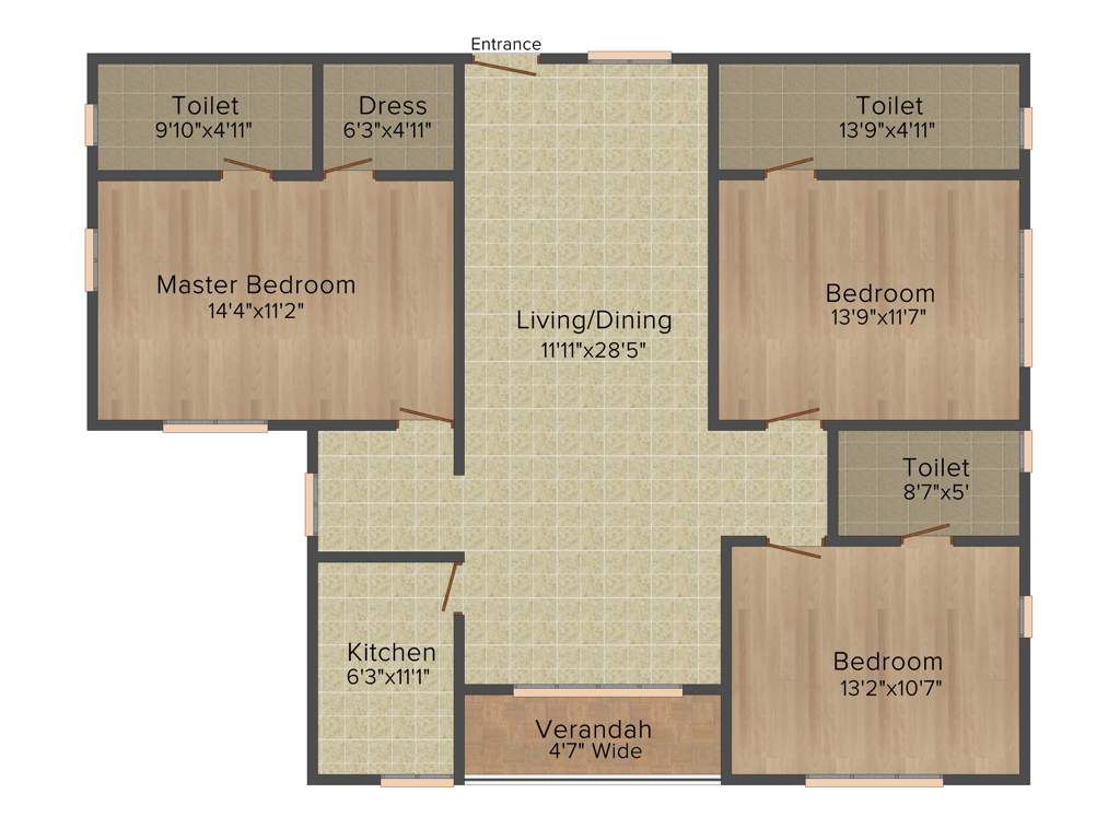 Eden Imperial (3BHK+3T (1915 sq ft) 1915 sq ft)