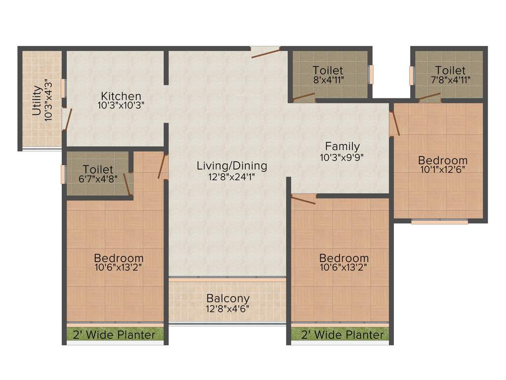 Chanchal Saransh Ambience (3BHK+3T (2,052 sq ft) 2052 sq ft)