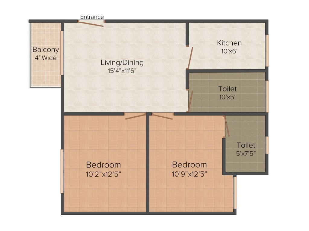 Siddha Pines (2BHK+2T (890 sq ft) 890 sq ft)