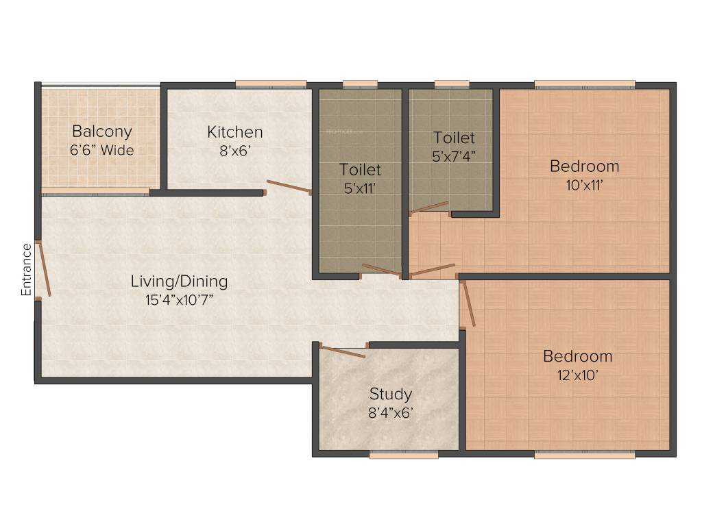 Siddha Pines (2BHK+2T (1000 sq ft) 1000 sq ft)