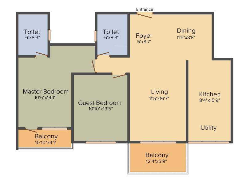 Esteem Splendor I (2BHK+2T (1445 sq ft) 1445 sq ft)