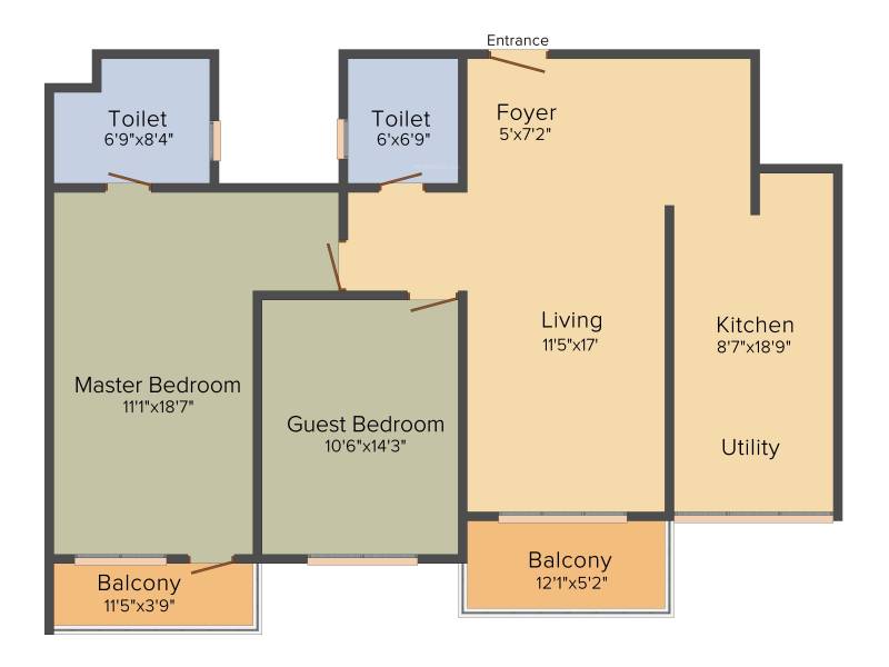 Esteem Splendor I (2BHK+2T (1515 sq ft) 1515 sq ft)