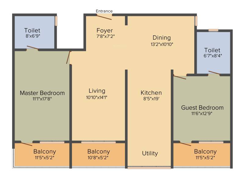 Esteem Splendor I (2BHK+2T (1665 sq ft) 1665 sq ft)