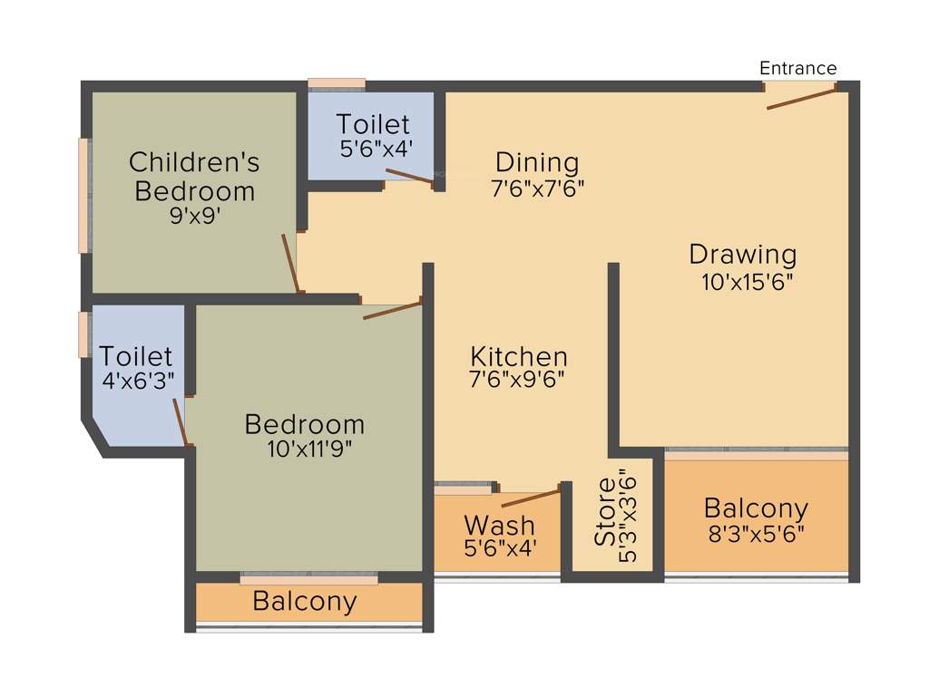 Sahajanand Oasis (2BHK+2T (1170 sq ft) 1170 sq ft)