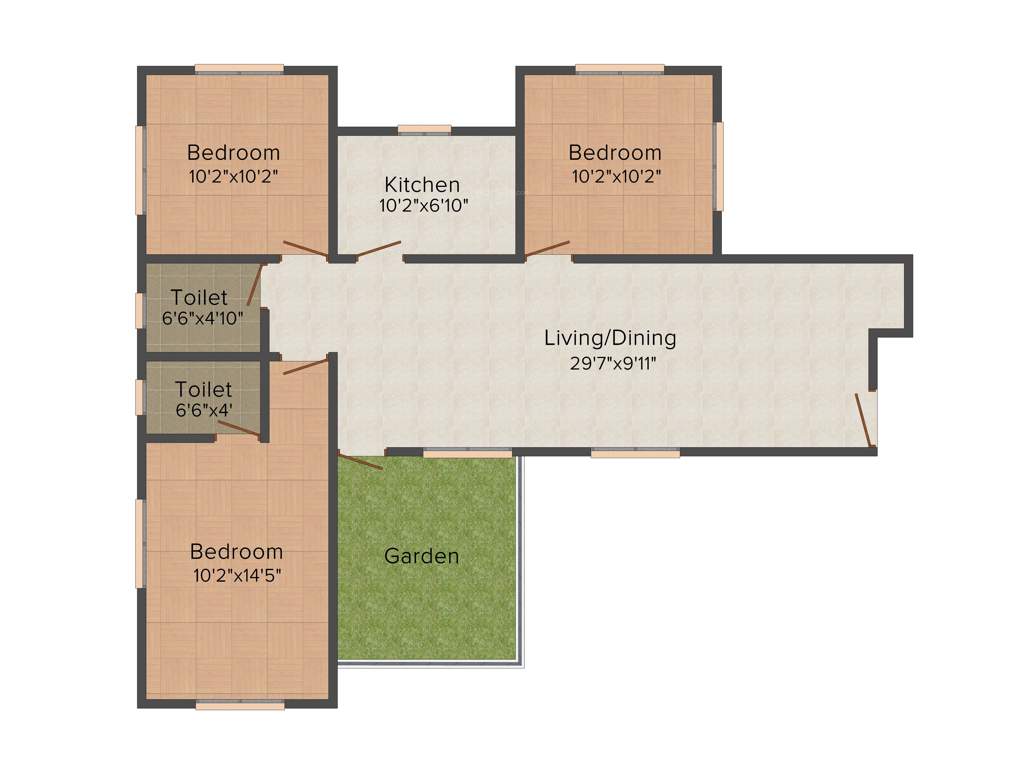 Mounthill Essence (3BHK+2T (1514 sq ft) 1514 sq ft)