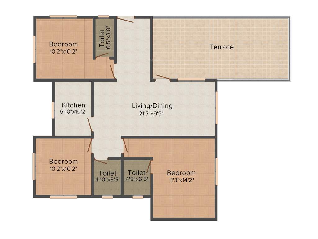 Mounthill Essence (3BHK+3T (1785 sq ft) 1785 sq ft)