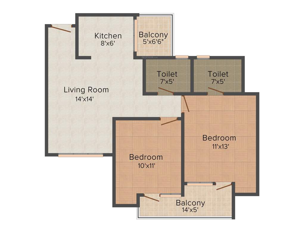 Earthcon Casa Royale (2BHK+2T (995 sq ft) 995 sq ft)