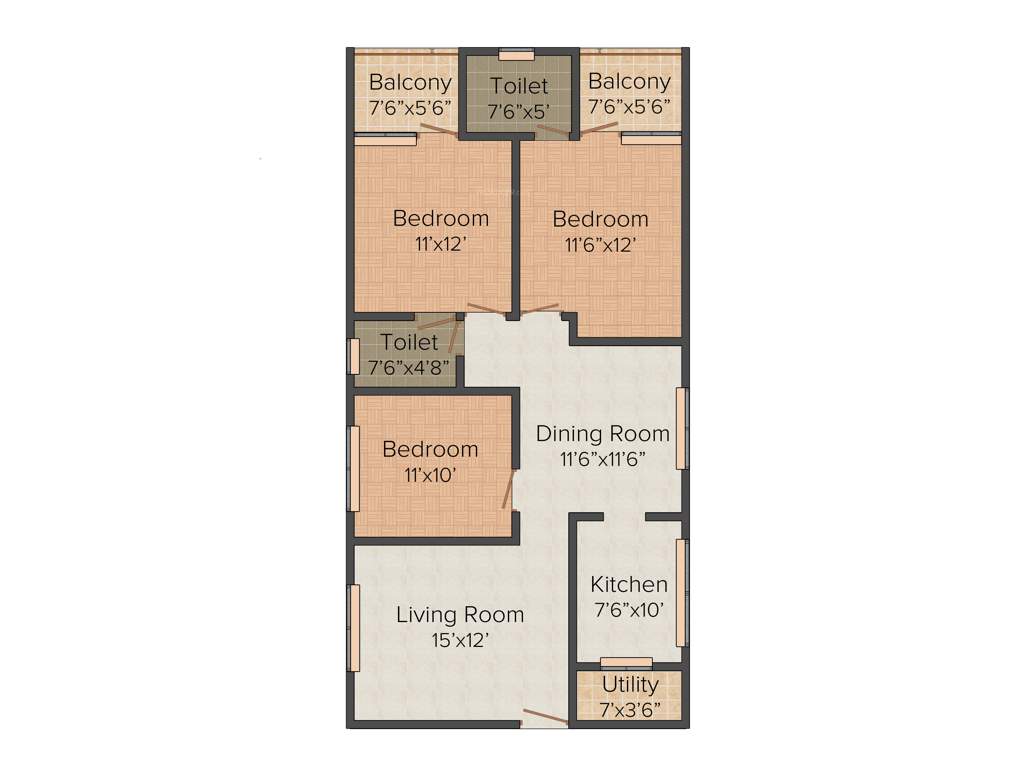 Jana Splendour 1 (3BHK+2T (1365 sq ft) 1365 sq ft)