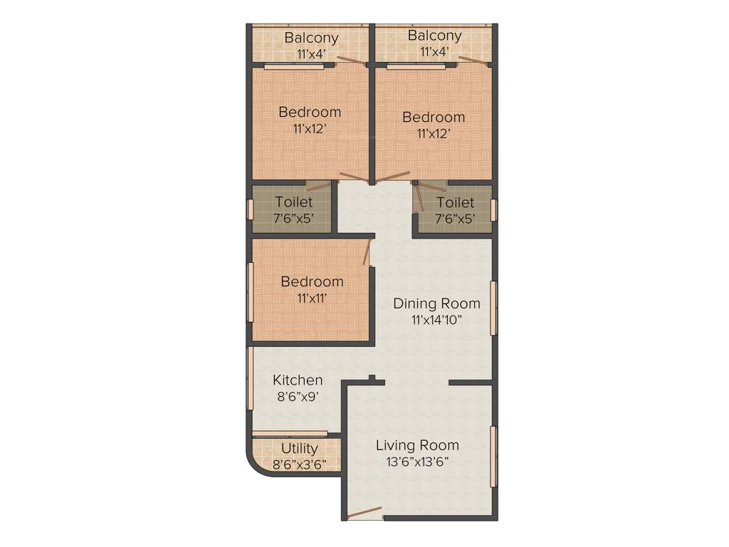 Jana Splendour 1 (3BHK+2T (1430 sq ft) 1430 sq ft)