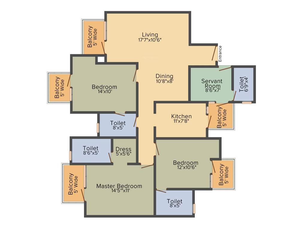 Rudra Aqua Casa (3BHK+3T (1840 sq ft) 1840 sq ft)