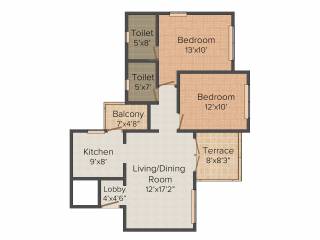 Bhojwani The Nook Phase 1 (2BHK+2T (980 sq ft) 996 sq ft) Bhojwani The Nook Phase 1 (2BHK+2T (980 sq ft) 996 sq ft)