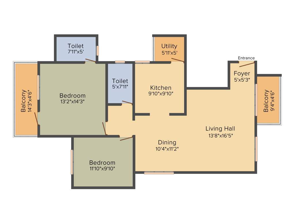 MJ Lifestyle Amadeus (2BHK+2T (1253 sq ft) 1253 sq ft)