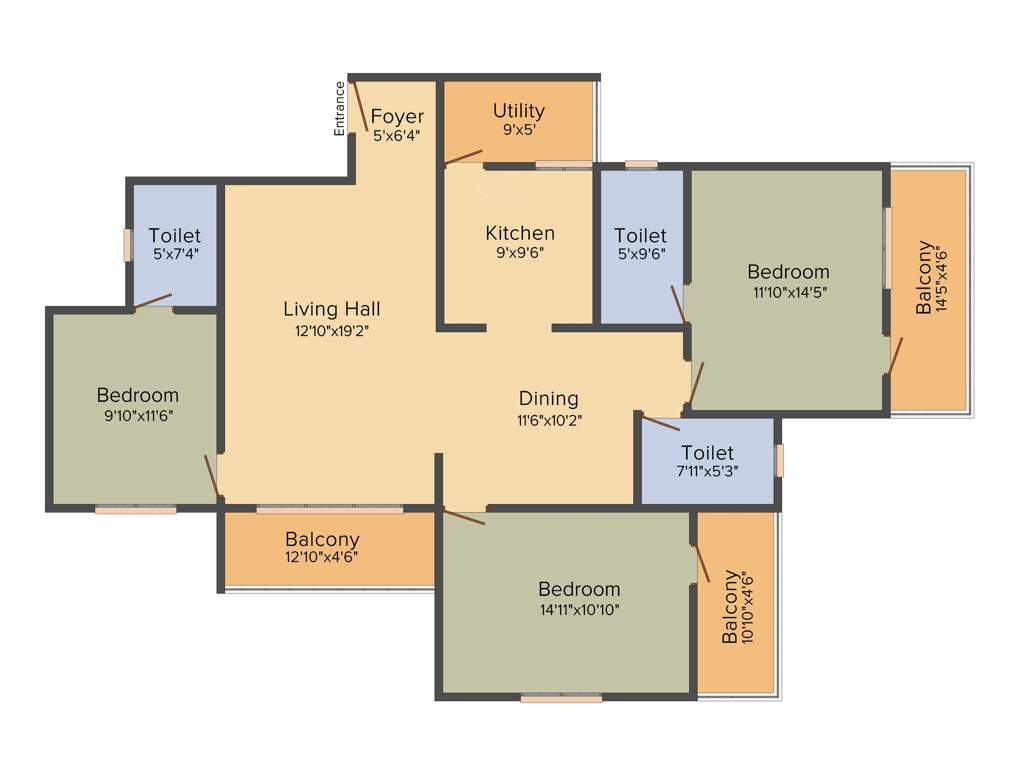 MJ Lifestyle Amadeus (3BHK+3T (1601 sq ft) 1601 sq ft)