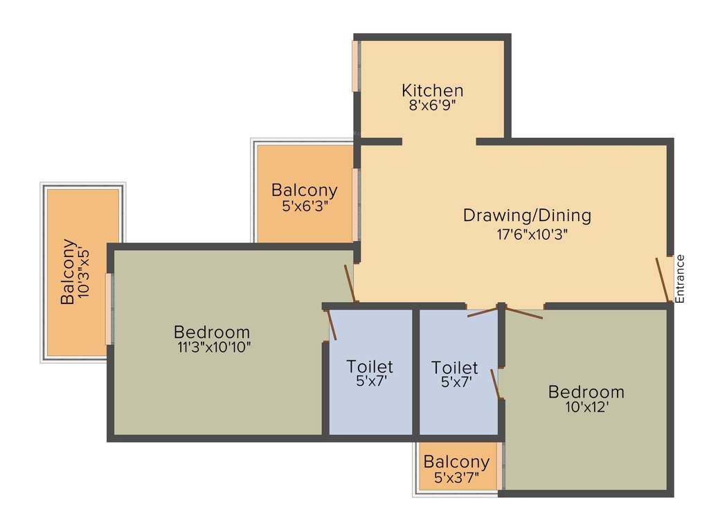Emenox La Solara (2BHK+2T (1,020 sq ft) 1020 sq ft)