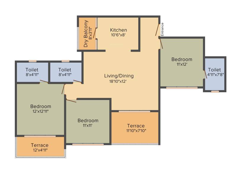 Kolte Patil Western Avenue (3BHK+3T (1,524 sq ft) 1524 sq ft)