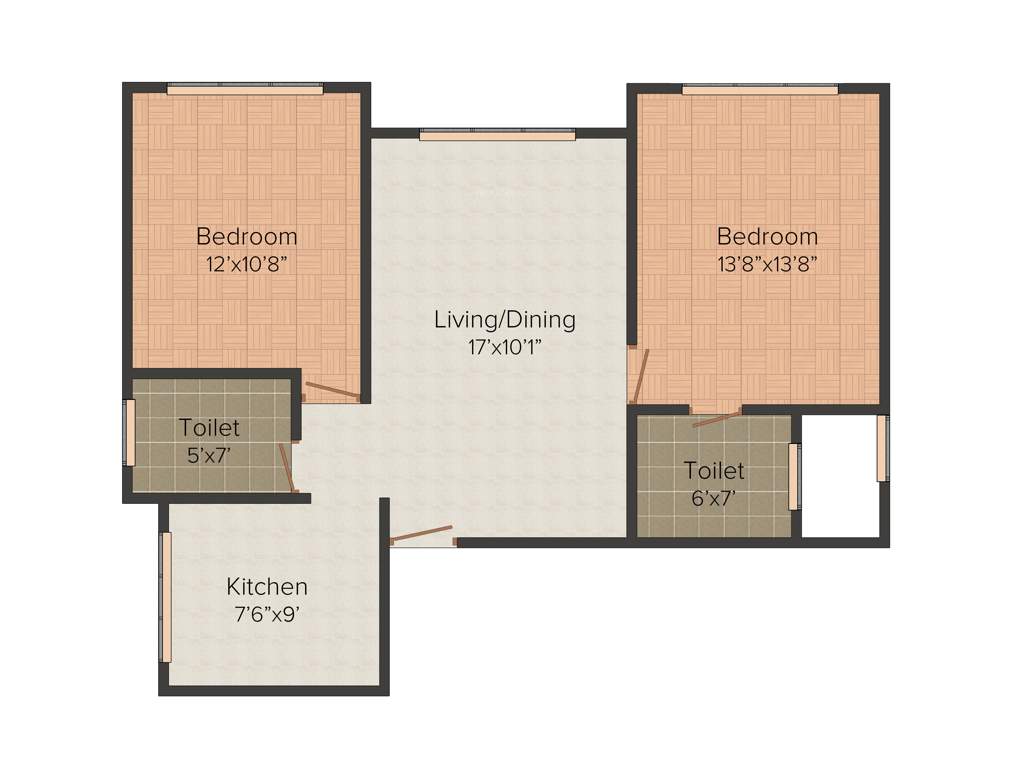 Lalani Grandeur (2BHK+2T (606 sq ft) 606 sq ft)