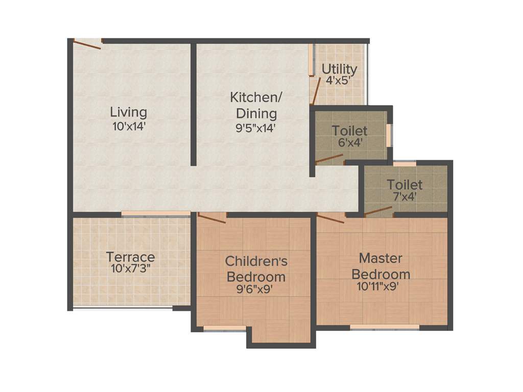 Kushal Swarnali (2BHK+2T (565 sq ft) 565 sq ft)