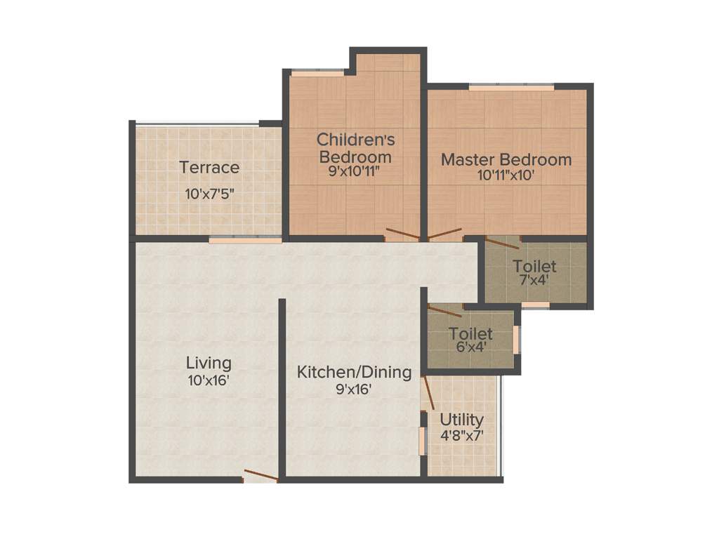 Kushal Swarnali (2BHK+2T (633 sq ft) 633 sq ft)