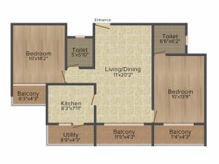 Intact Avenue (2BHK+2T (1061 sq ft) 1061 sq ft) Intact Avenue (2BHK+2T (1061 sq ft) 1061 sq ft)