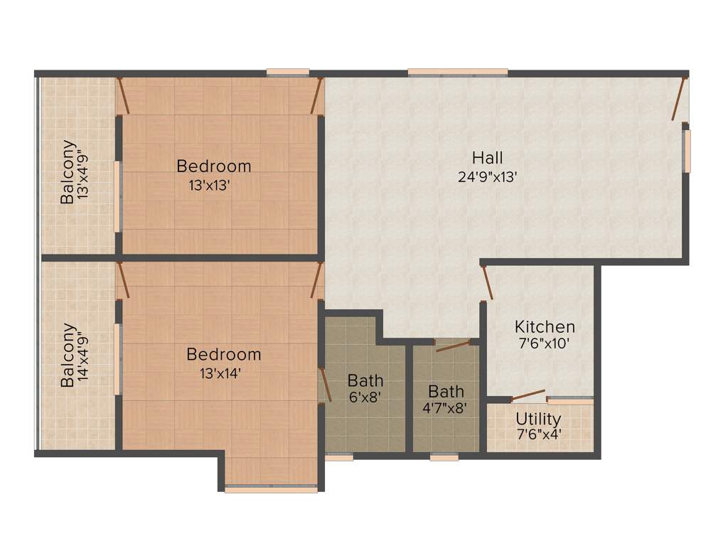 Srisairam Towers (2BHK+2T (1465 sq ft) 1465 sq ft)