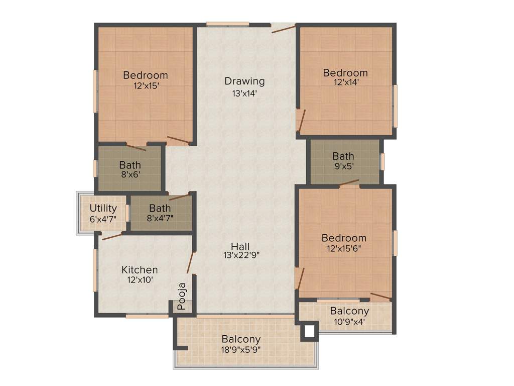 Srisairam Towers (3BHK+3T (2005 sq ft) 2005 sq ft)