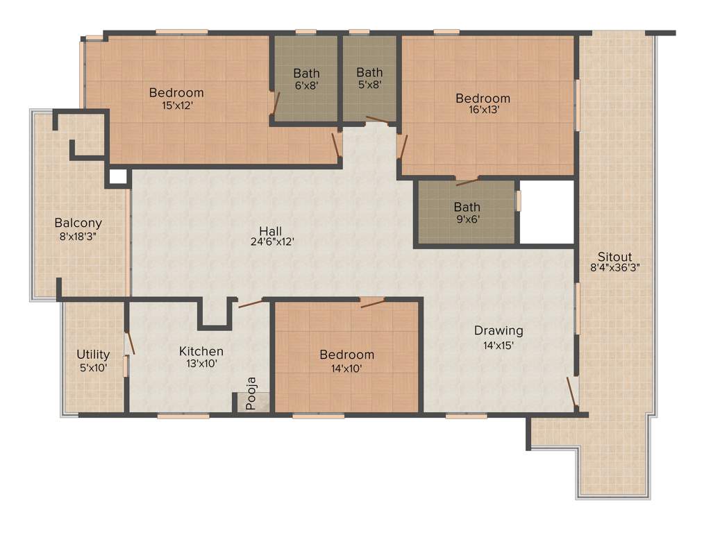 Srisairam Towers (3BHK+3T (2450 sq ft) 2450 sq ft)