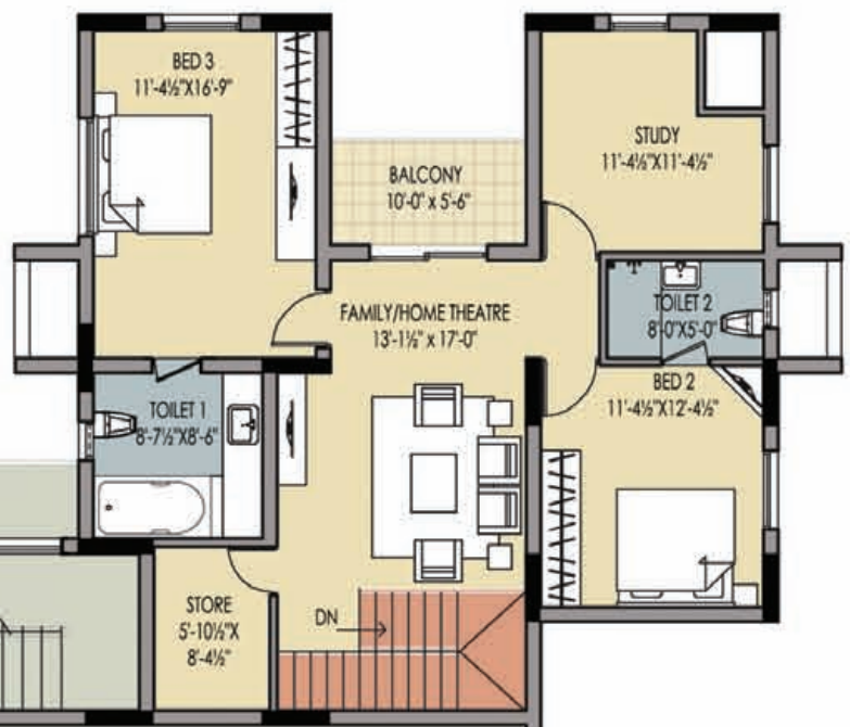 Upper Level Duplex Plan golden square Floor Plan Upper Level Duplex Plan