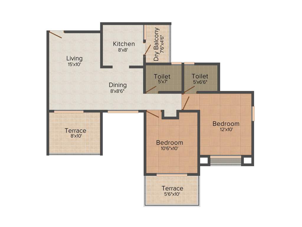 Shri Sai Nath Developer Sai Aamrai (2BHK+2T (1045 sq ft) 1045 sq ft)