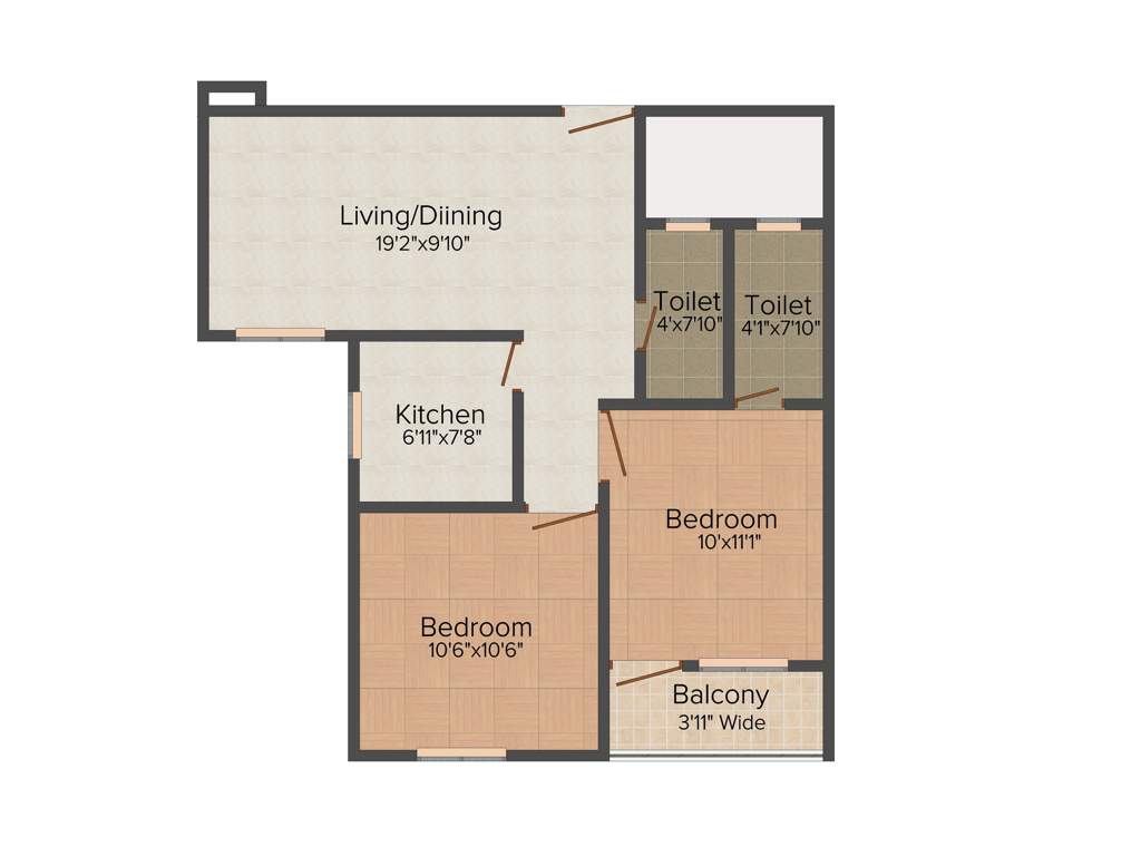 Pearl Shivoham Gardenia (2BHK+2T (671 sq ft) 671 sq ft)