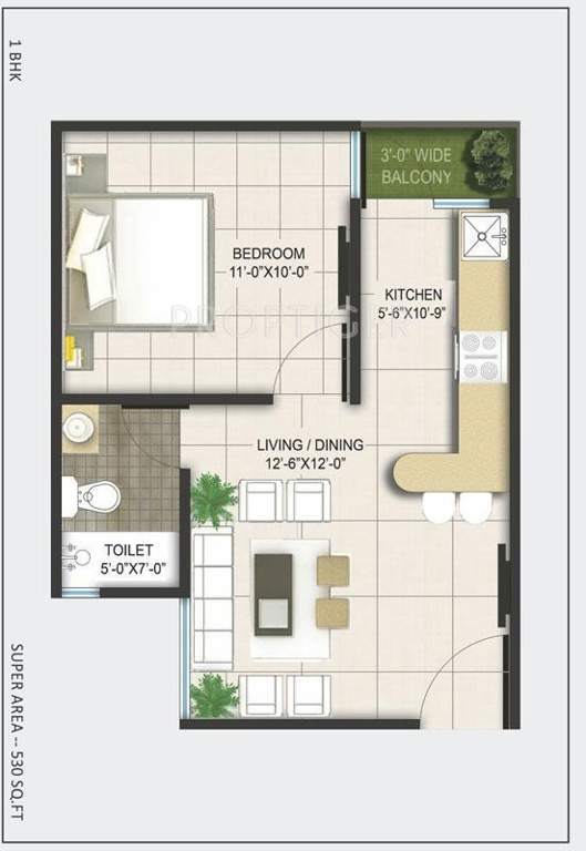 AKVS Surya Heights (1BHK+1T (530 sq ft) 530 sq ft)