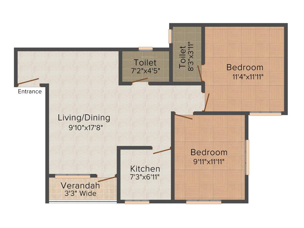 Skyline Harmony (2BHK+2T (1006 sq ft) 1006 sq ft)