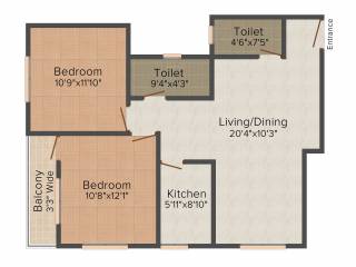 Skyline Harmony (2BHK+2T (1058 sq ft) 1058 sq ft) Skyline Harmony (2BHK+2T (1058 sq ft) 1058 sq ft)