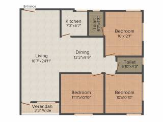 Skyline Harmony (3BHK+2T (1310 sq ft) 1310 sq ft)