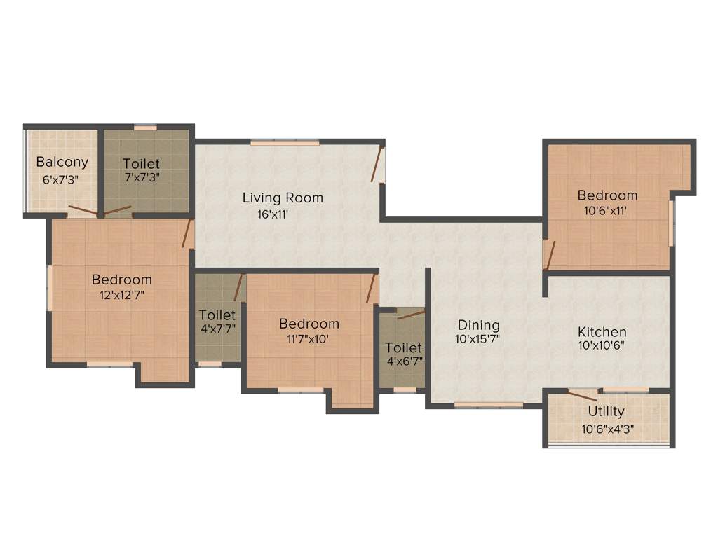 Swetha Shradhas Aishwaryam (3BHK+3T (1495 sq ft) 1495 sq ft)